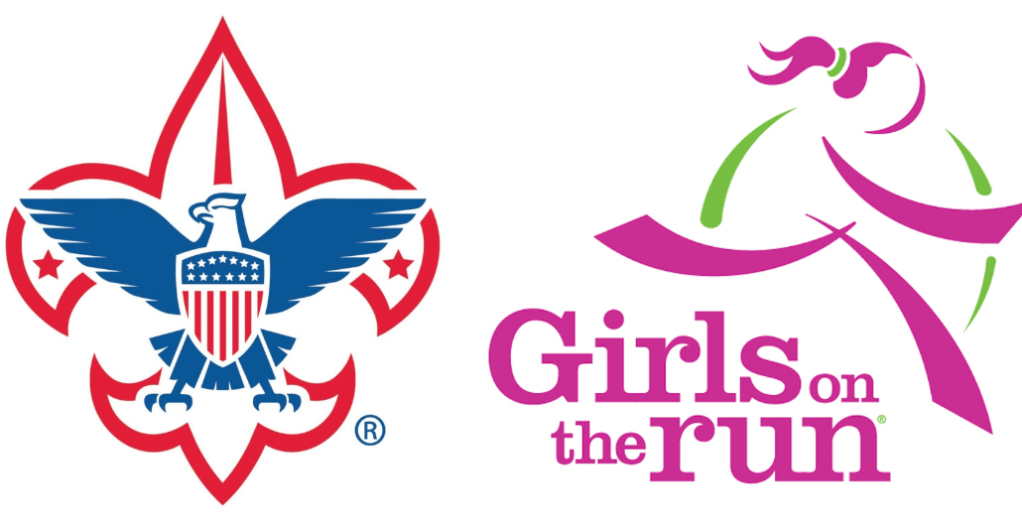 Scouts of America and Girls on the Run logos